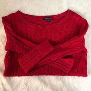 AEO American Eagle Red Knit Sweater Size S